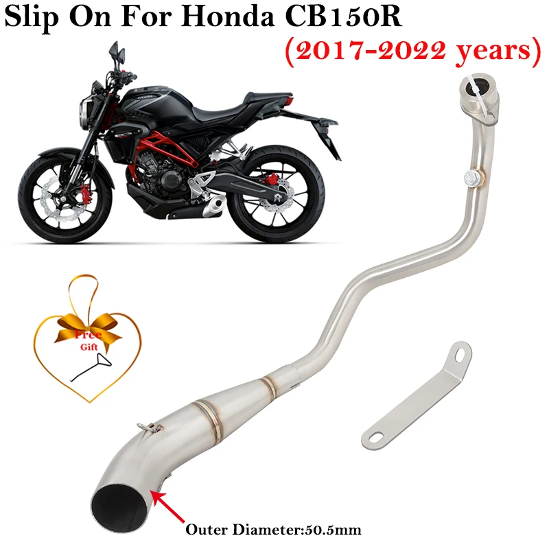 

Slip-On For Honda CB150R CB 150 R 2017 - 2022 Motorcycle Exhaust Escape Muffler Modified Stainless Steel Front Middle Link Pipe