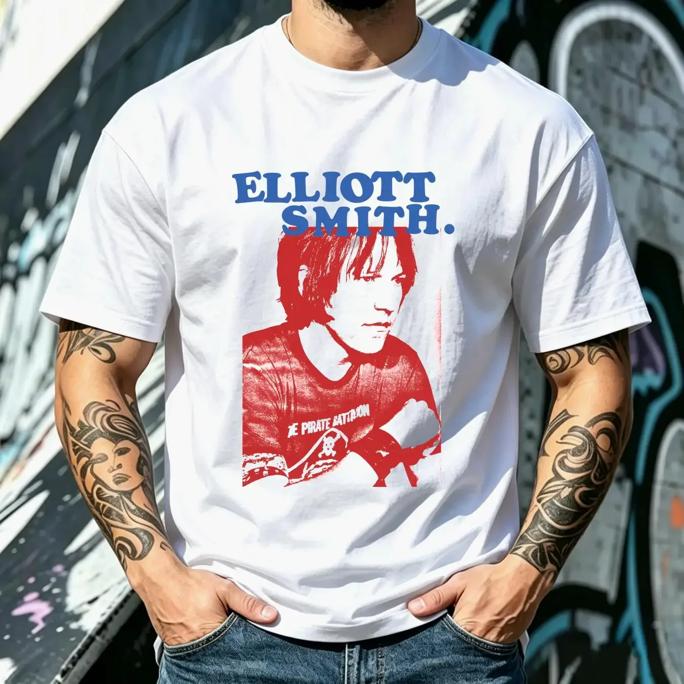 washed T Shirt Elliott Smith Exclusive Indie Music Merch long or short sleeves vintage Washed Unisex fashion