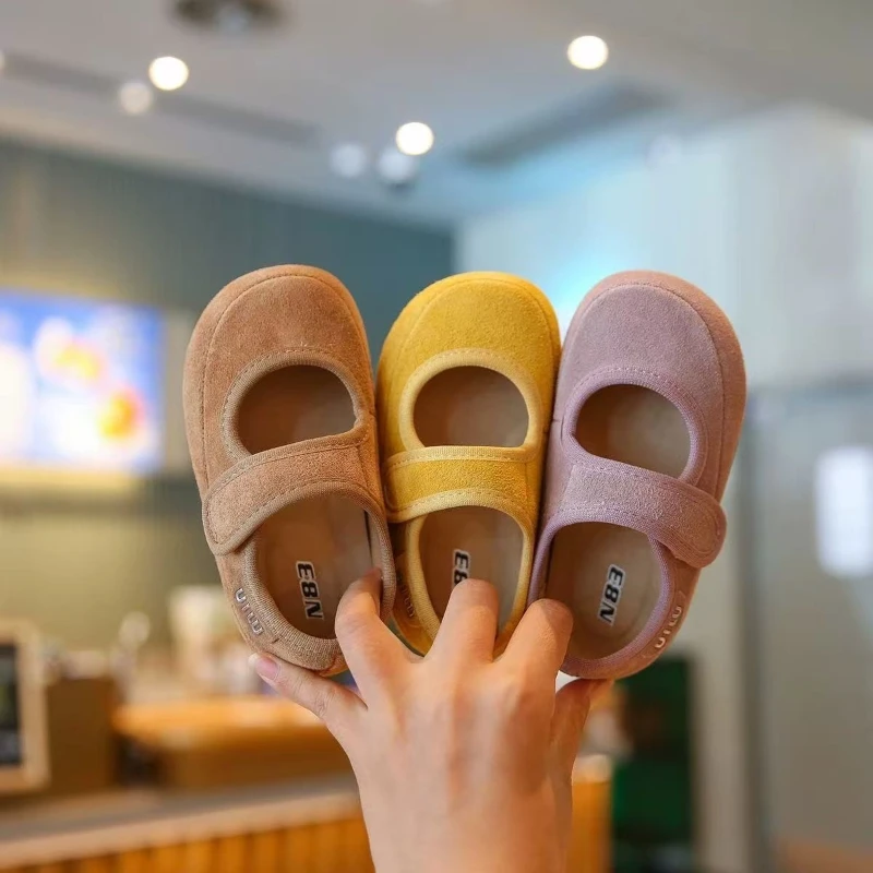 

Children Mary Janes Suede Shallow Autumn Casual Unisex BoysGirlsFlat Shoes Breathable Flexiable Concise Style Toddler Shoes Girl