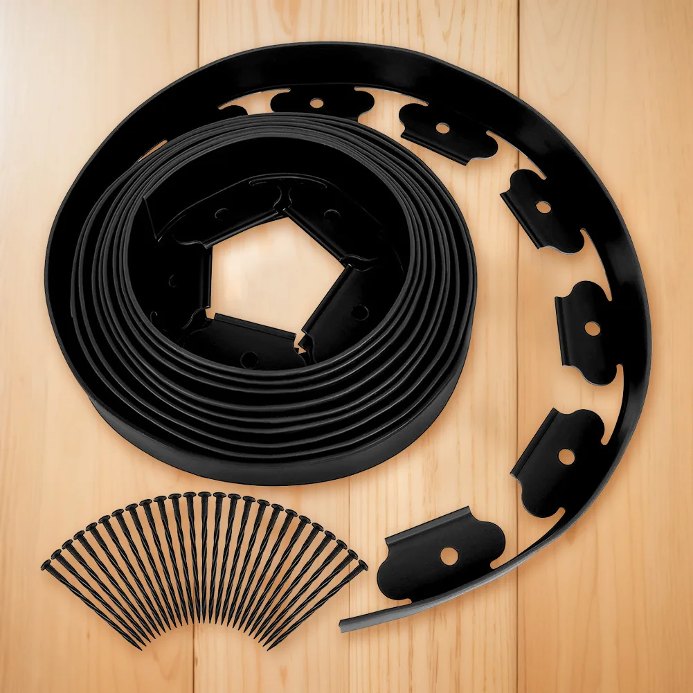 

10M Landscape Edging No Dig with 30 Spikes Heavy Duty No-Dig Landscape Edging Garden Edging Coil for Garden Flower Beds and Lawn
