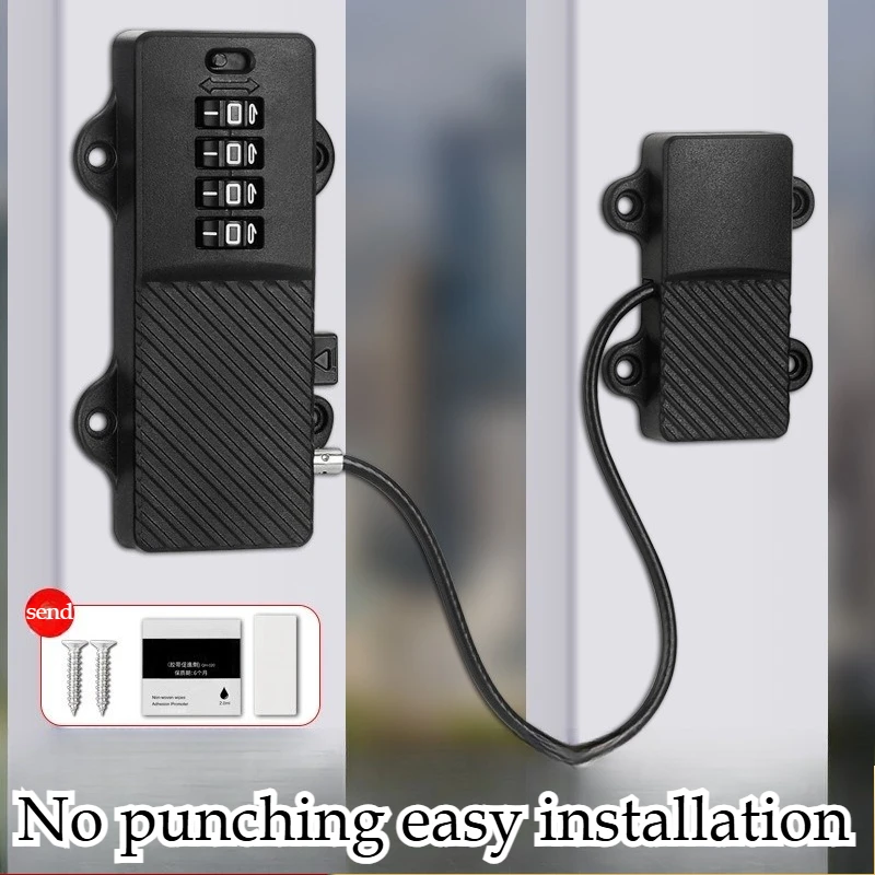 قفل أمان للأطفال مضاد للقرصة بدون حفر لحماية الطفل، قفل مشفر لباب الثلاجة، قفل خزانة قابل للتعديل للمنزل #1