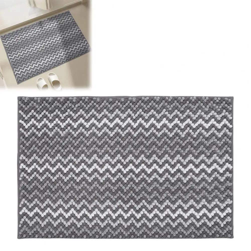 Durable Entryway Doormat Chenille Bathroom Floor Mat with High Absorption Soft Non-slip Bath Rug Anti-skid for Tub for Kitchen