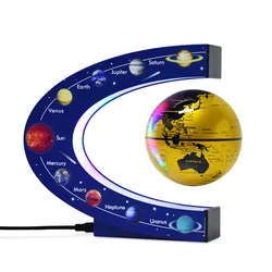 플로팅 자기 부상 행성 글로브 노벨티 조명, LED 세계지도 전자 반 중력 램프, 홈 데코 선물, 3 인치