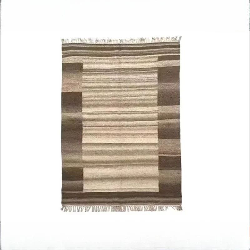 Indian Manufacturer Cotton Rug Flat Woven Dhurrie Style Foldable Soft Mat for Small Rooms Bedside Nook Modern Studio Decor Latex