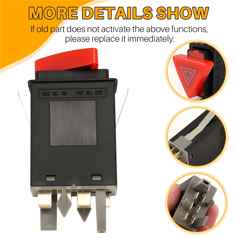 

ABTC-Car Warning Flash Switch Button Emergency Switch Hazard Light Switch 1U0953235B For Skoda Octavia 2004-2010
