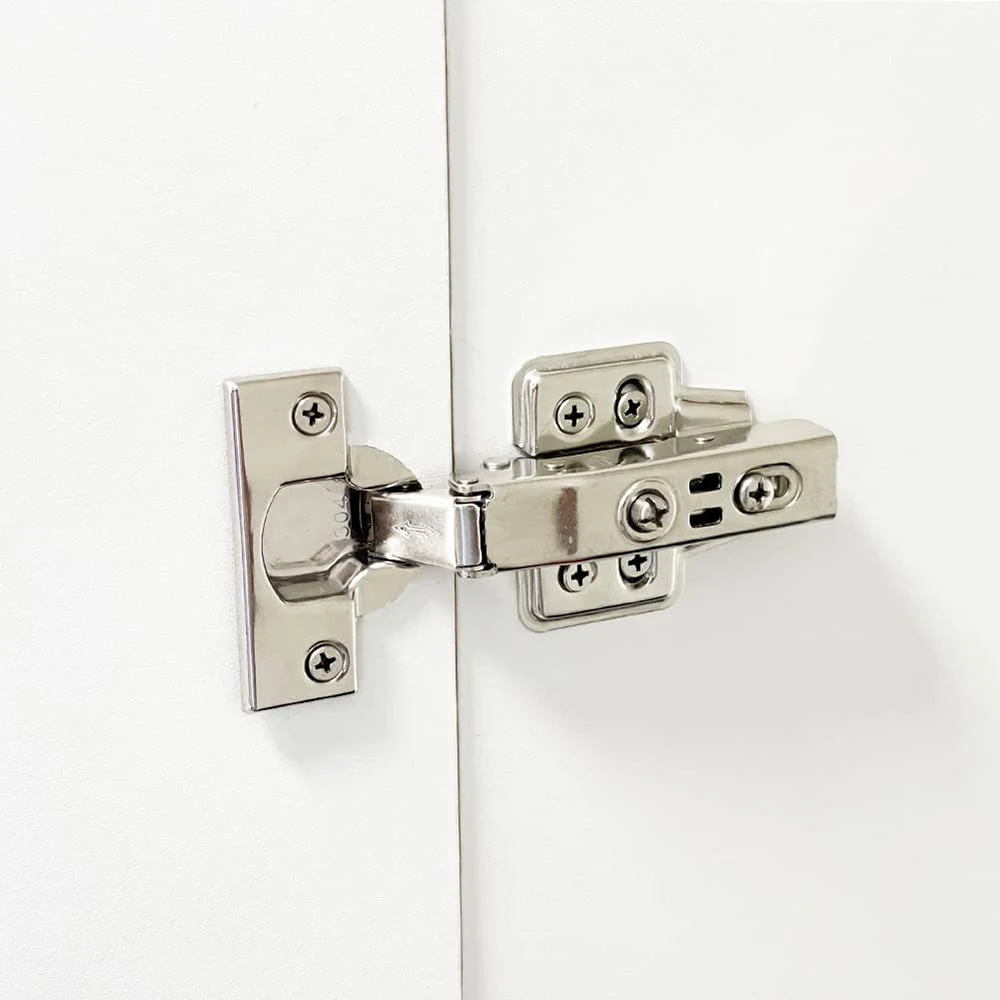 10/20pcs Cabinet Door Hinges Stainless Steel Damper Buffer Soft Quiet Wardrobe Door Concealed Hinges with Screws