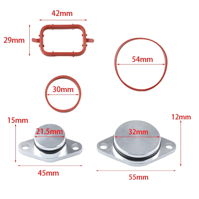 Set of 6 x 33mm 22mm OEM design by aluminum For BMW Swirl Flap Blanking Plates seal with intake manifold gasket 6 cylinder