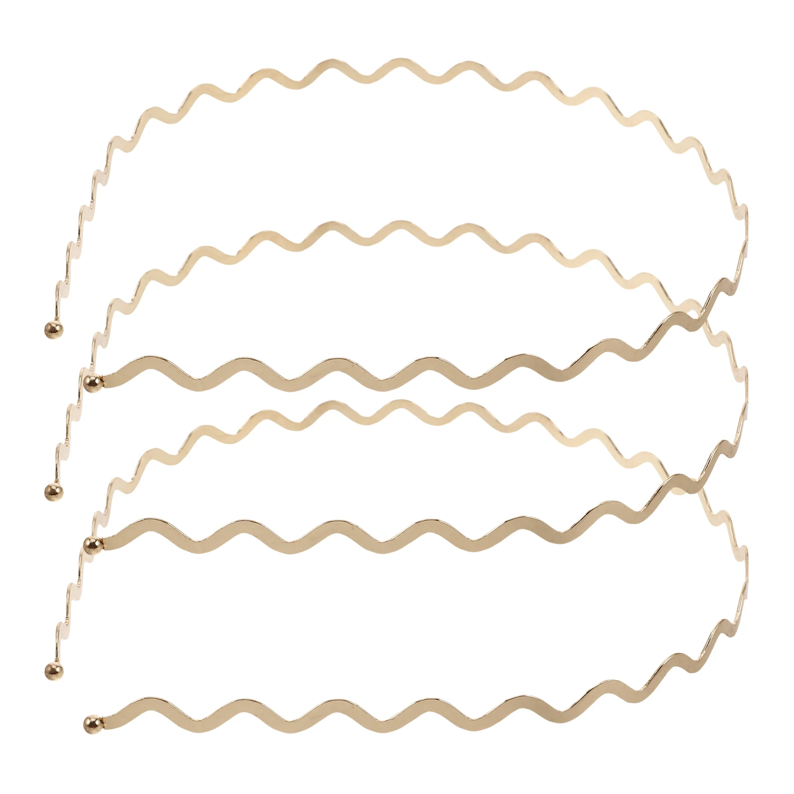 

3pcs Thin Metal Headbands For Women Wavy Hair Bands Retro Big Wave Hairband Stylish Accessories Bridal Wedding Face Wash Gym Use