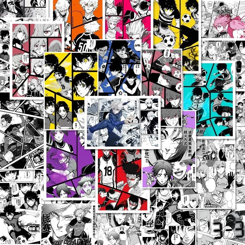 108, наклейки с изображением синей тюрьмы, черно-белая бумага из комического материала, украшение для ноутбука своими руками, наклейки для мобильных телефонов