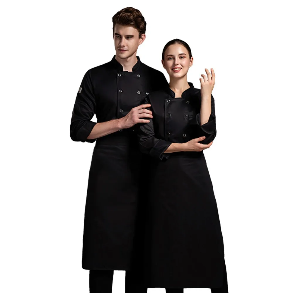 Western Restaurant Steakhouse Chef Coats | Long - Sleeve Chef Uniforms for Head Chefs & Pastry Chefs | Autumn & Winter Workwear