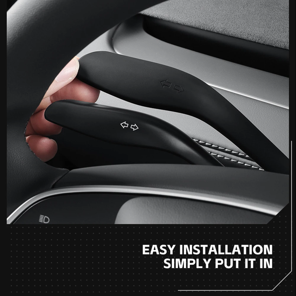 

Silicone Steering Wheel Lever Cover Shift Paddles Steering Lever Cover For Tesla Model Y Juniper 2025 2026 Interior Accessories