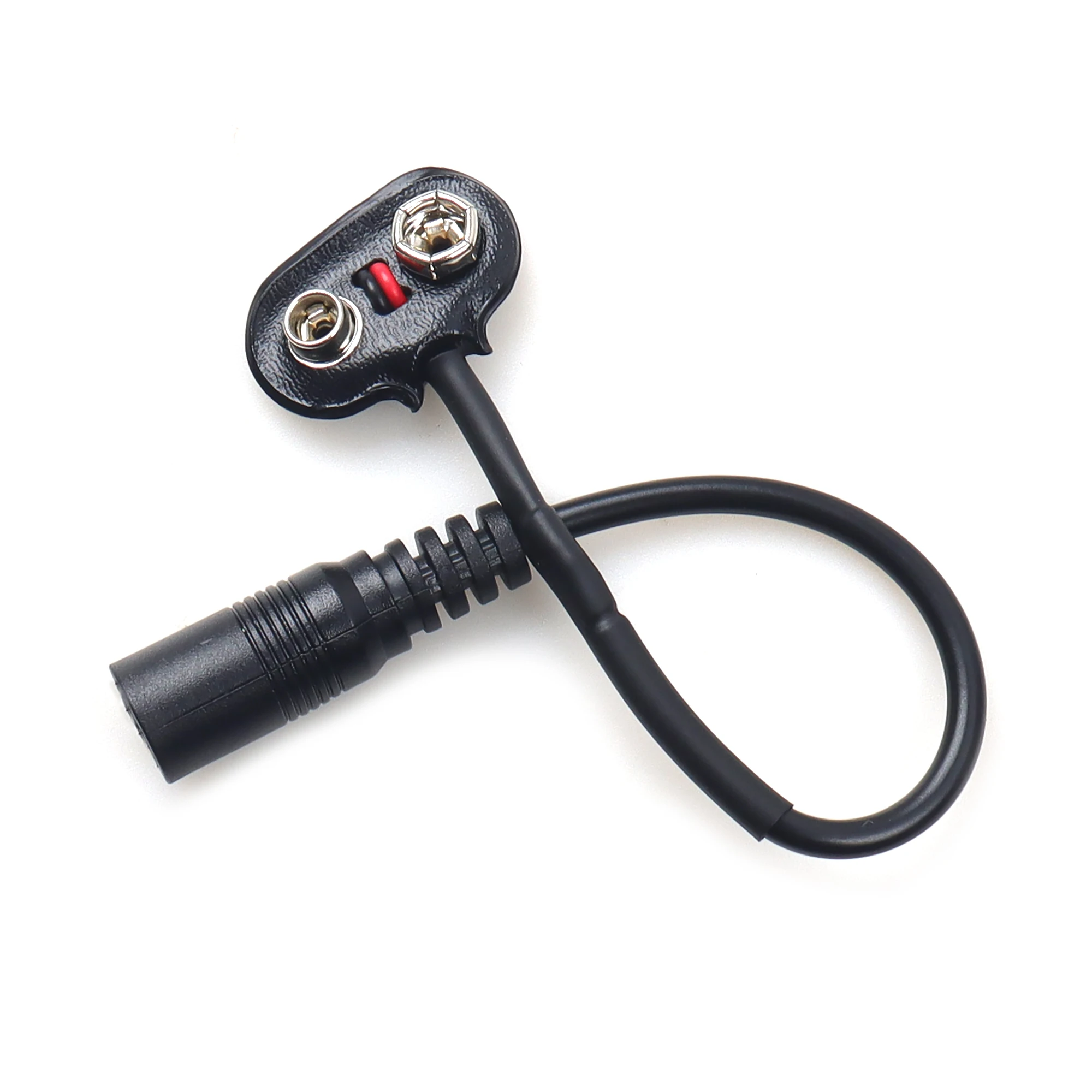 【LANO】9V Battery Clip Snap to DC5.5*2.1mm Female Power Cable 9v Battery Plug T Type Cable  for  small walkie-talkies  LED lights