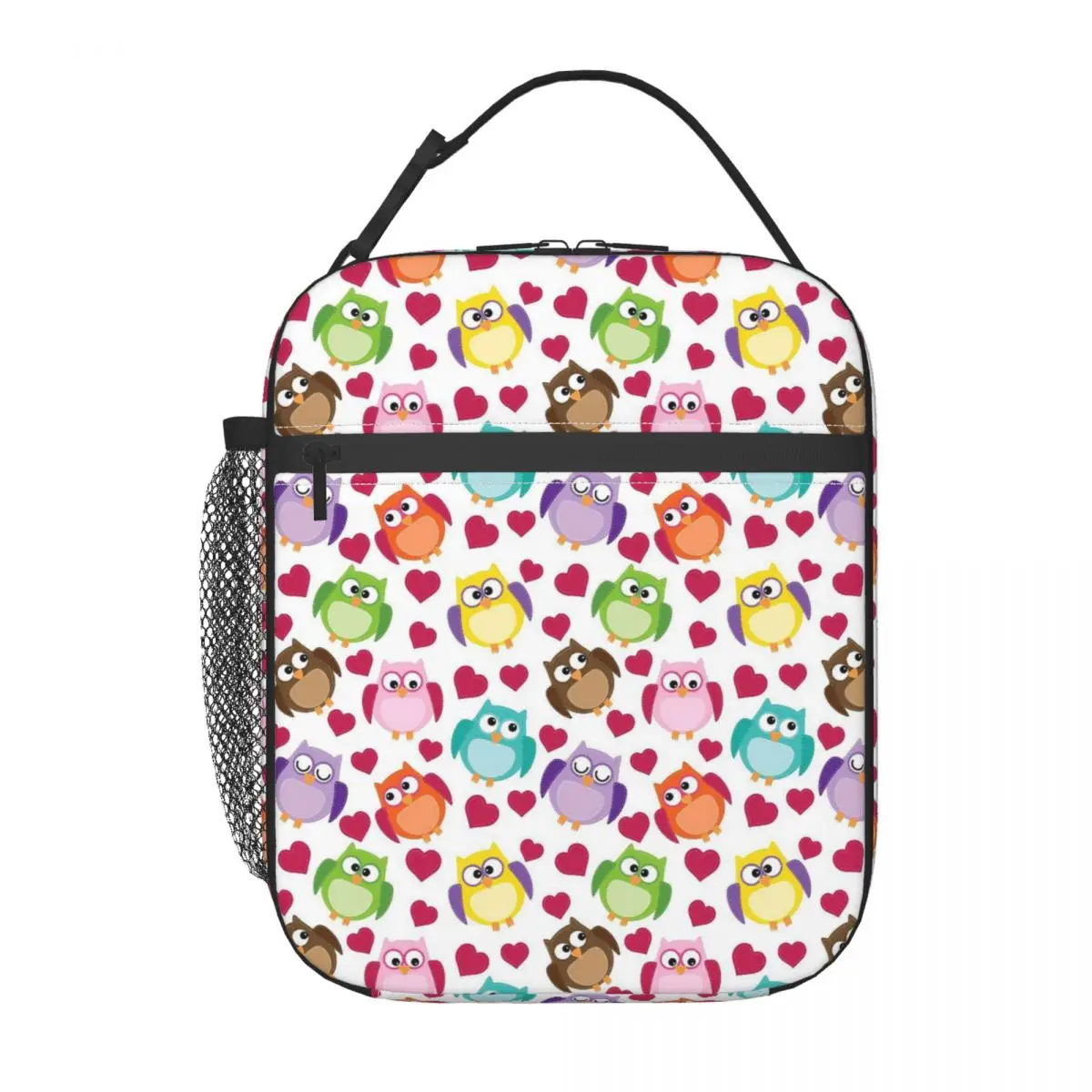 

Cartoon Colorful Owl Pattern Insulated Lunch Bag for Women Kids Portable Food Boxes Thermal Lunch Box Tote