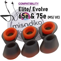 misodiko Silicone Eartips Earbuds Tips Compatible with Jabra Elite/ Evolve 65e & 75e In-Ear Earphones (3-Pairs)