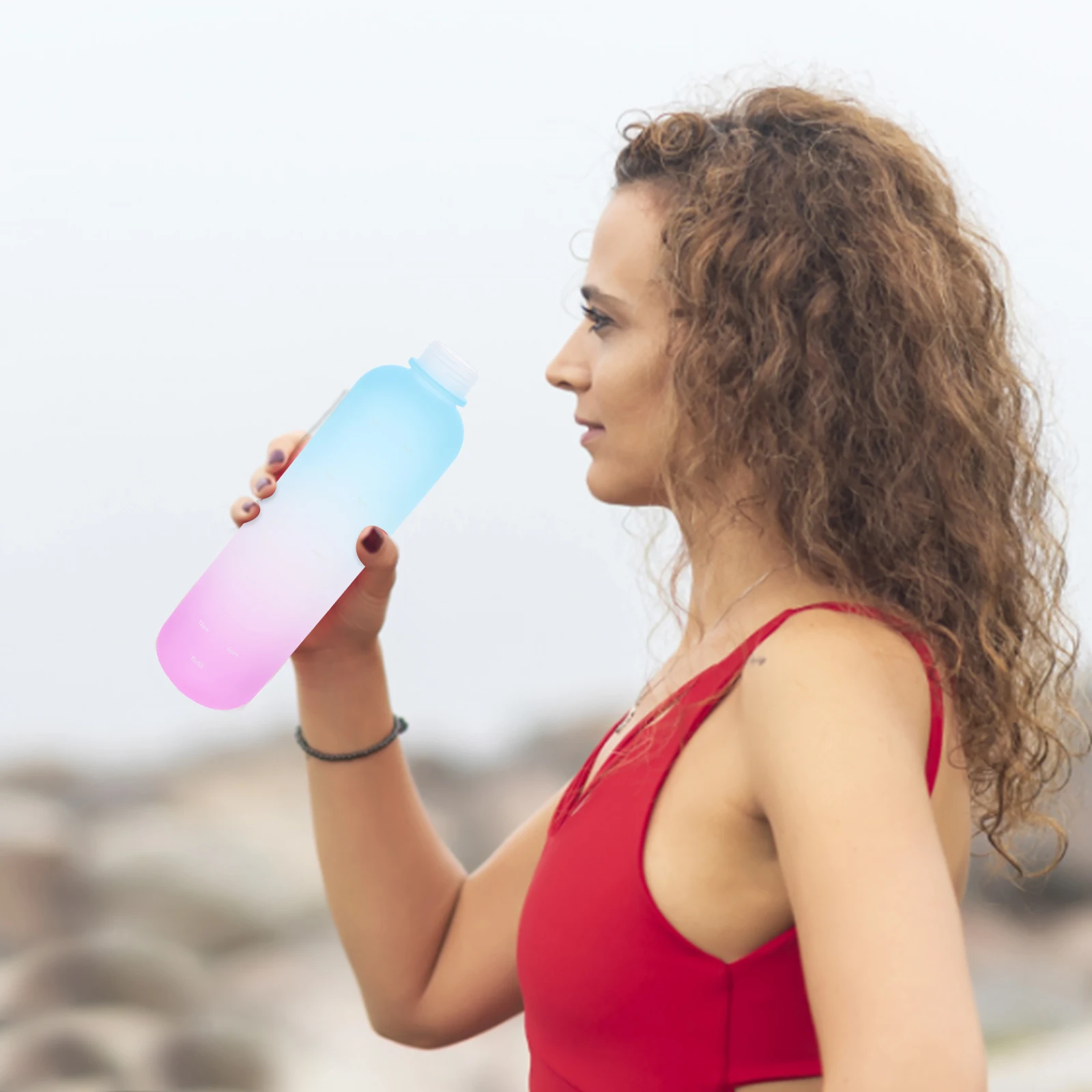 

Outdoor Sport Water Bottle Thickened Body Large Capacity Portable Design Aesthetic Durable for Travel Exercise School