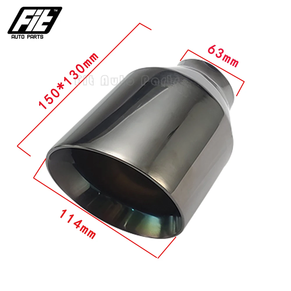 1PCS Car Exhaust Tip 114mm outlet Muffler Tip Tailpipe Stainless Steel Exhaust Pipe Black Silver Blue