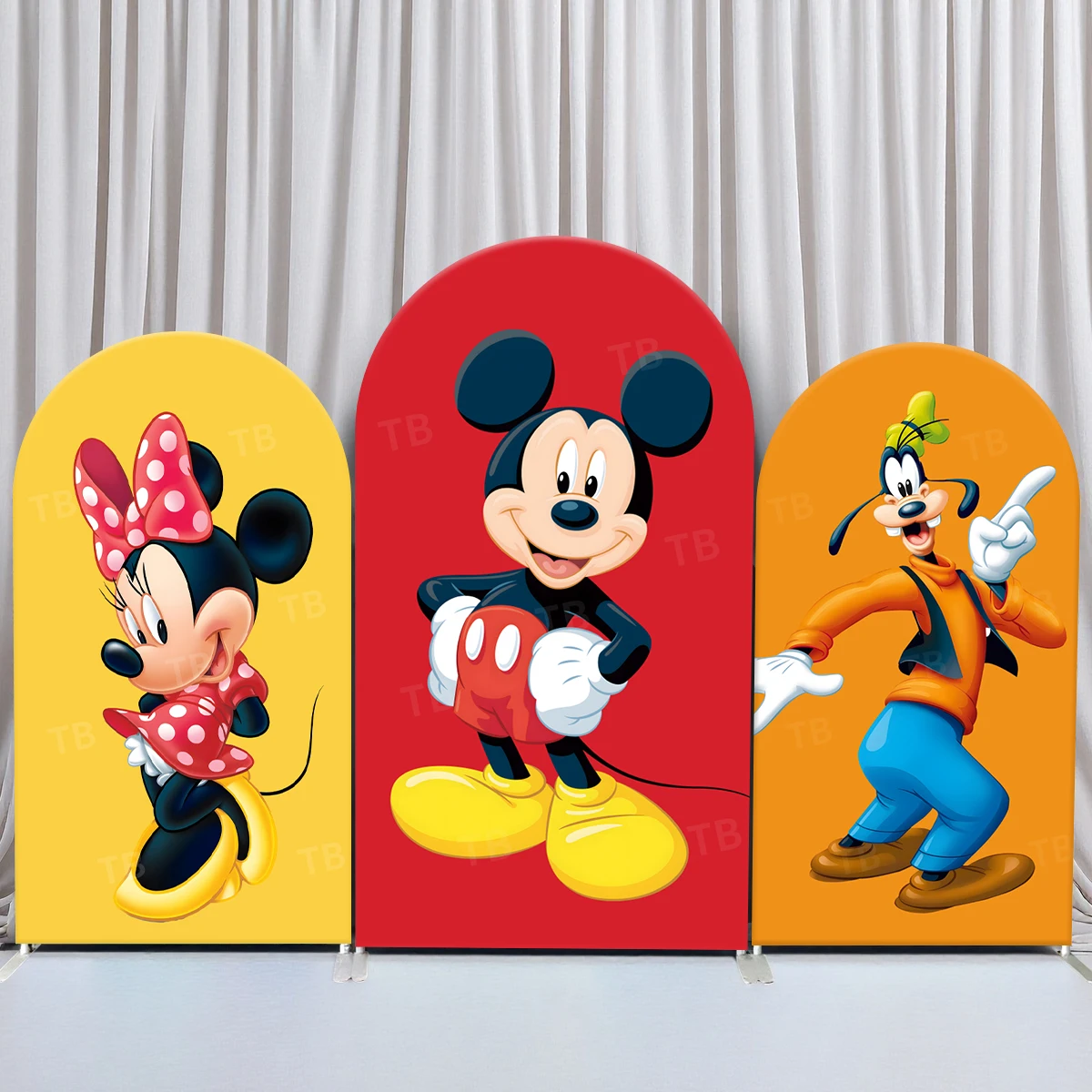 

TB Mickey Mouse and Friends Arch Backdrop Cover for Baby Shower Kids Birthday Party Decor Photograph Background Elastic Fabric