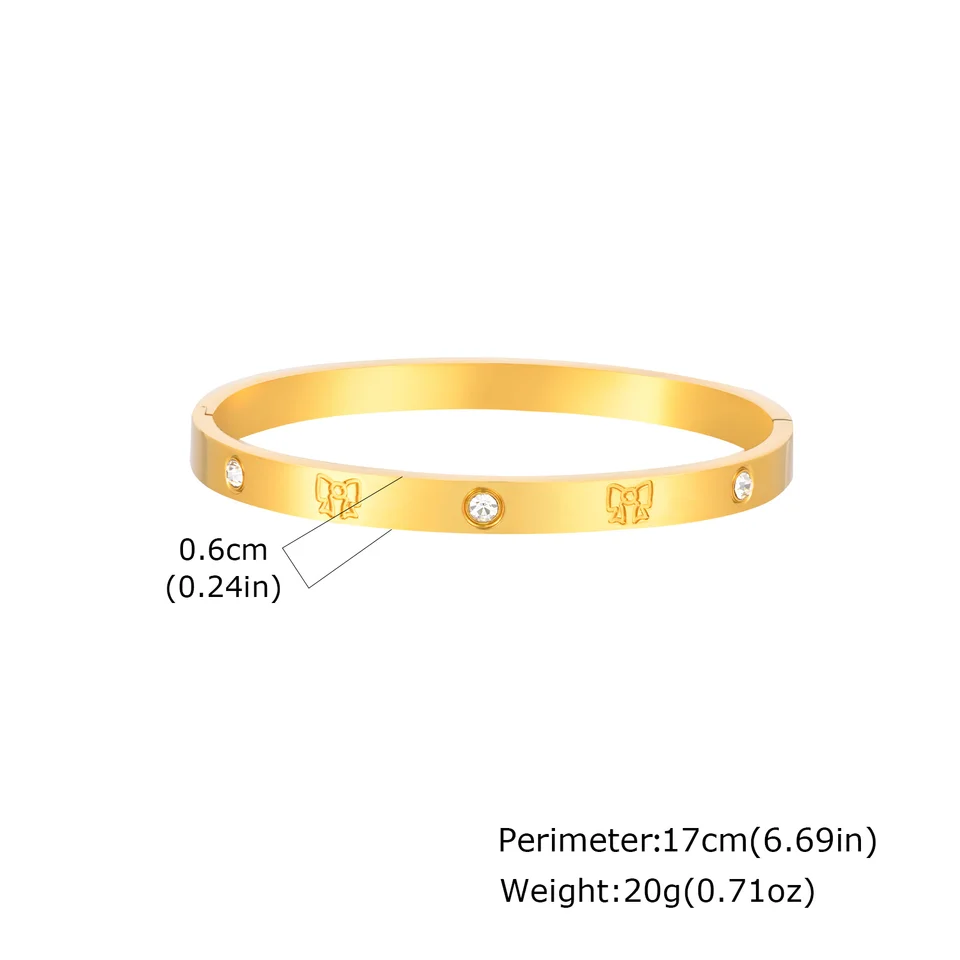 New Fashion Infinity Zircon Bangle Bracelet,Gold Color Stainless