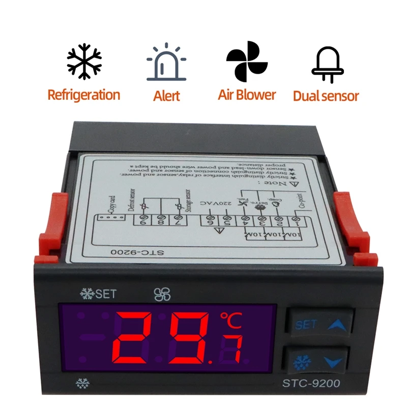 STC-9200 Digital Temperature Controller Thermoregulatorre With Frigeration Defrost Fan Alarm Function AC 220V