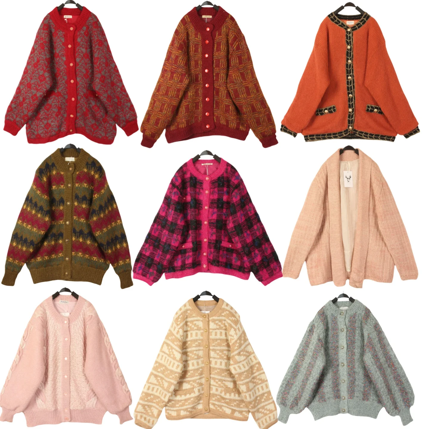 

Vintage Handmade Loose Women's Cashmere Sweater Japanese Style Forest System Lazy College Girl's Knitwear Retro Style Long Sl...