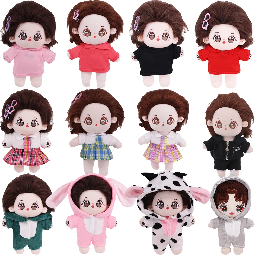Doll Clothes For 20CM Kpop Cute Plush Toy Hoodie Sweatshirt Dress Animal Shaped Clothes Idol Doll Accessories,Christmas Gift Toy