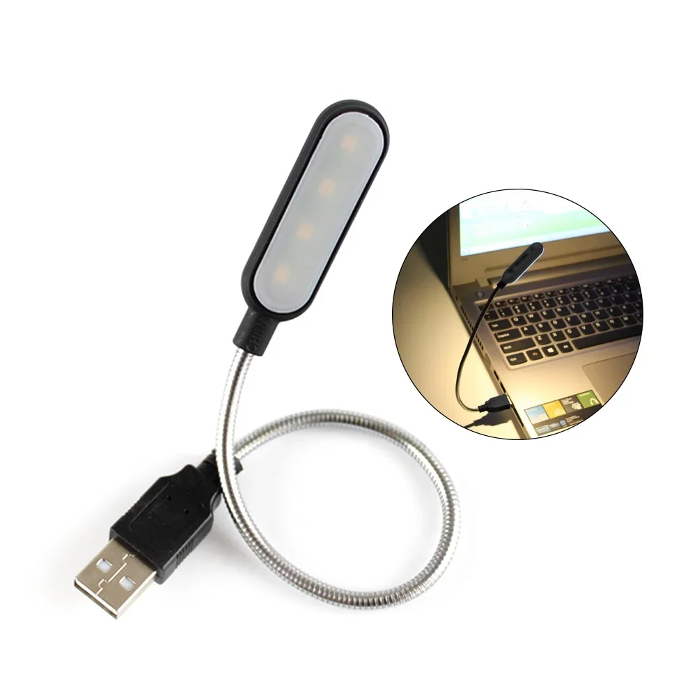 O mini usb conduziu a lâmpada de leitura, luz da noite, posto pelo portátil, caderno, computador, curso, portátil, presente do Natal