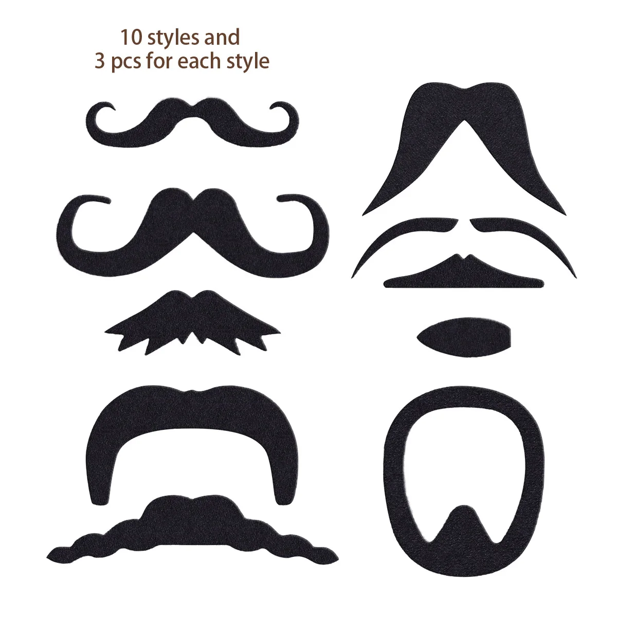 

Имитация самоклеящейся черной бороды, накладные усы, костюм, усы, косплей, маскарадные аксессуары, Хэллоуин