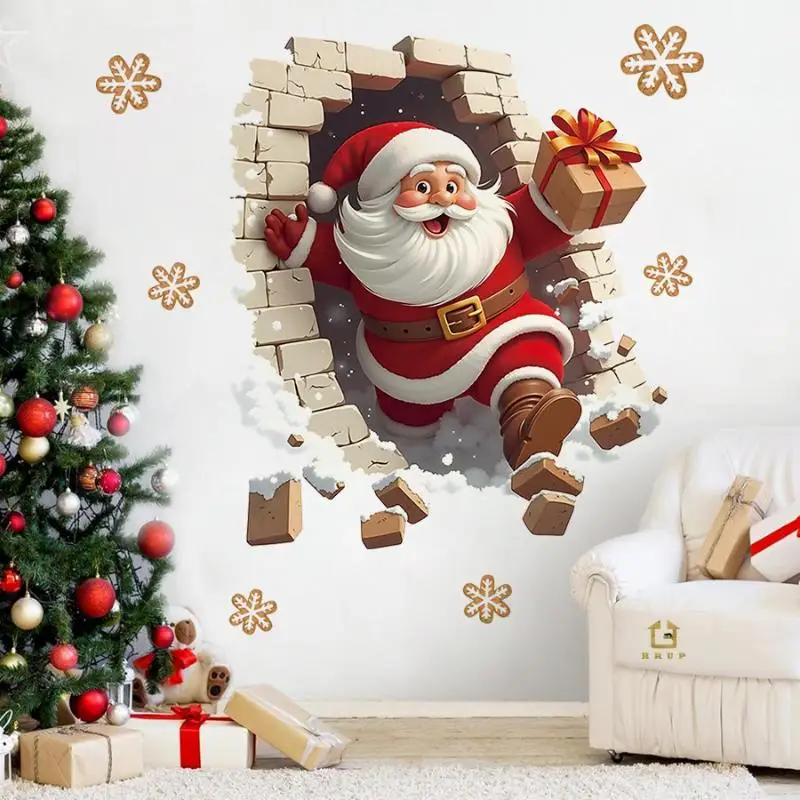 1pc Santa Claus Wall Decal - Removable Christmas Sticker, Suitable For Living Room And Home Decor,Easy To Install Room Decor