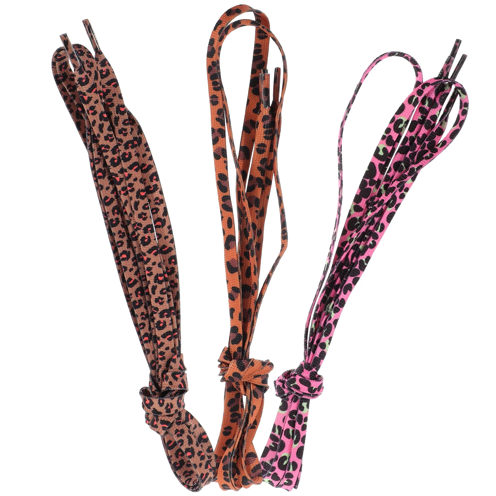 Текстурные шнурки для кроссовок, эластичные шнурки для тела, леопардового цвета, 3 пары