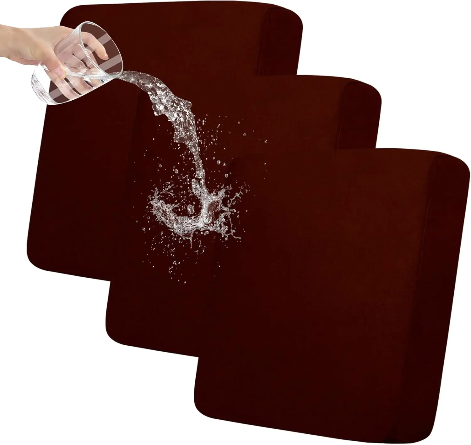

100% Waterproof Sofa Cushion Cover Stretch Slipcovers 3-Piece Oversized Couch Protector for Kids Pets Wine
