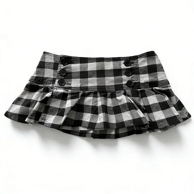 

Spring 2026 Women's Retro Plaid A-Line Skirt Slimming Versatile Short Skirt Commute Style Polyester Fiber Casual Wear