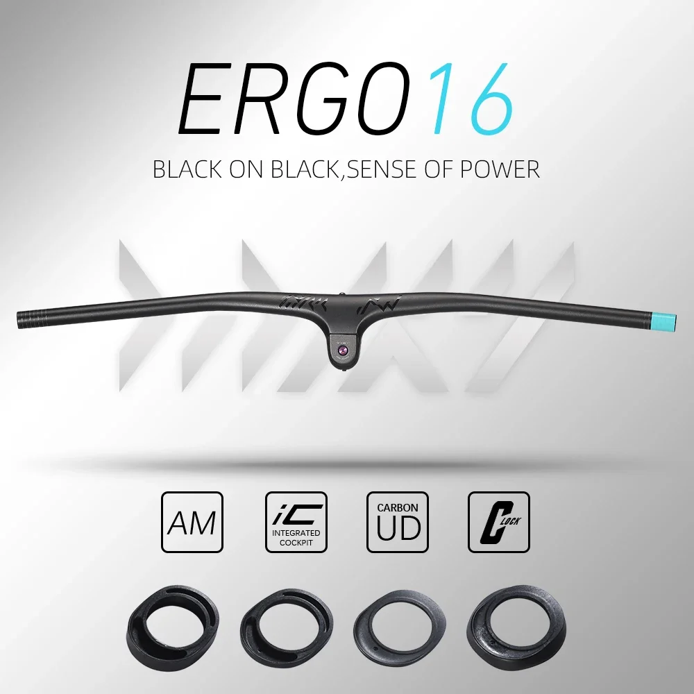 

RYET Full Carbon MTB Integrated Handlebar Rise 810mm -7 Degrees UD Matte Bike AM XC One-Piece Flat Bar Stem Bicycle Accessories