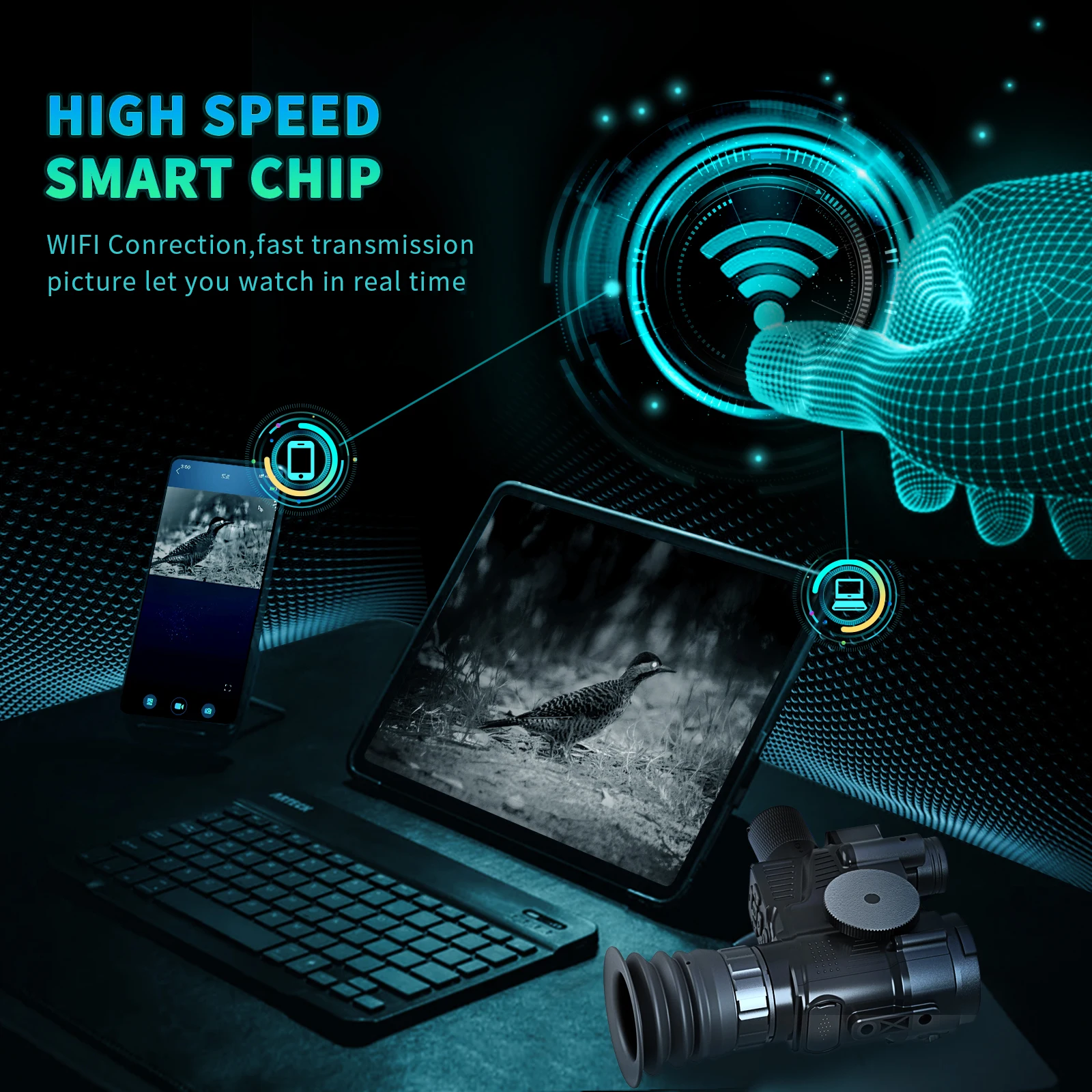 NV700S Magnification 4x-14x Waterproof Monocular Digital Night Vision Infrared Night Vision Scope for Hunting