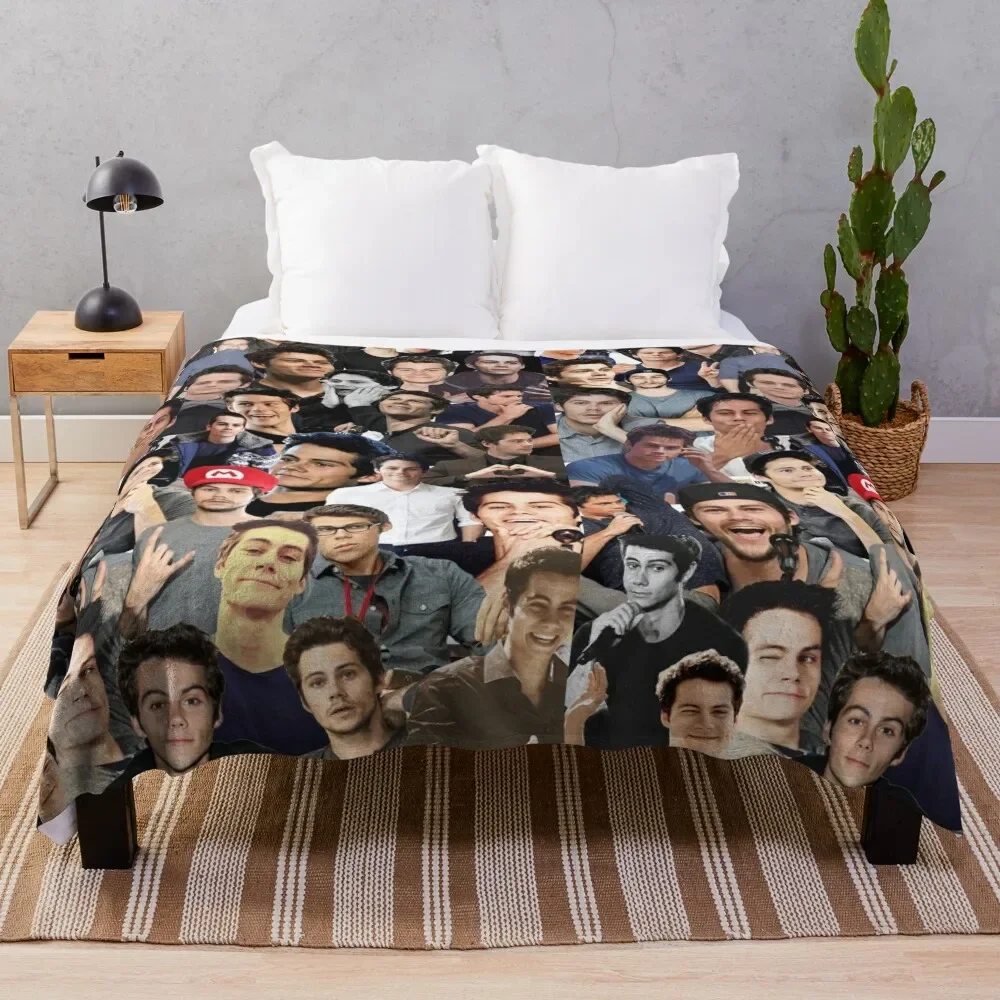 

dylan o'brien collage Throw Blanket Soft Plush Plaid Decorative Sofas Hairy Luxury Brand Blankets