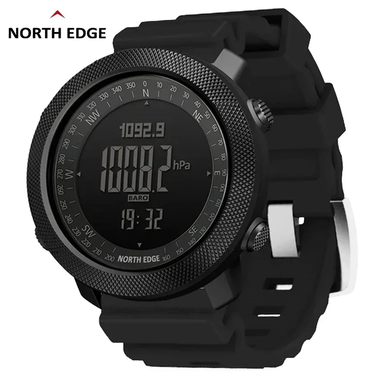 

NORTH EDGE Men's sport Digital watch Running Swimming Military Army watches Altimeter Barometer Compass waterproof 50m Wristband