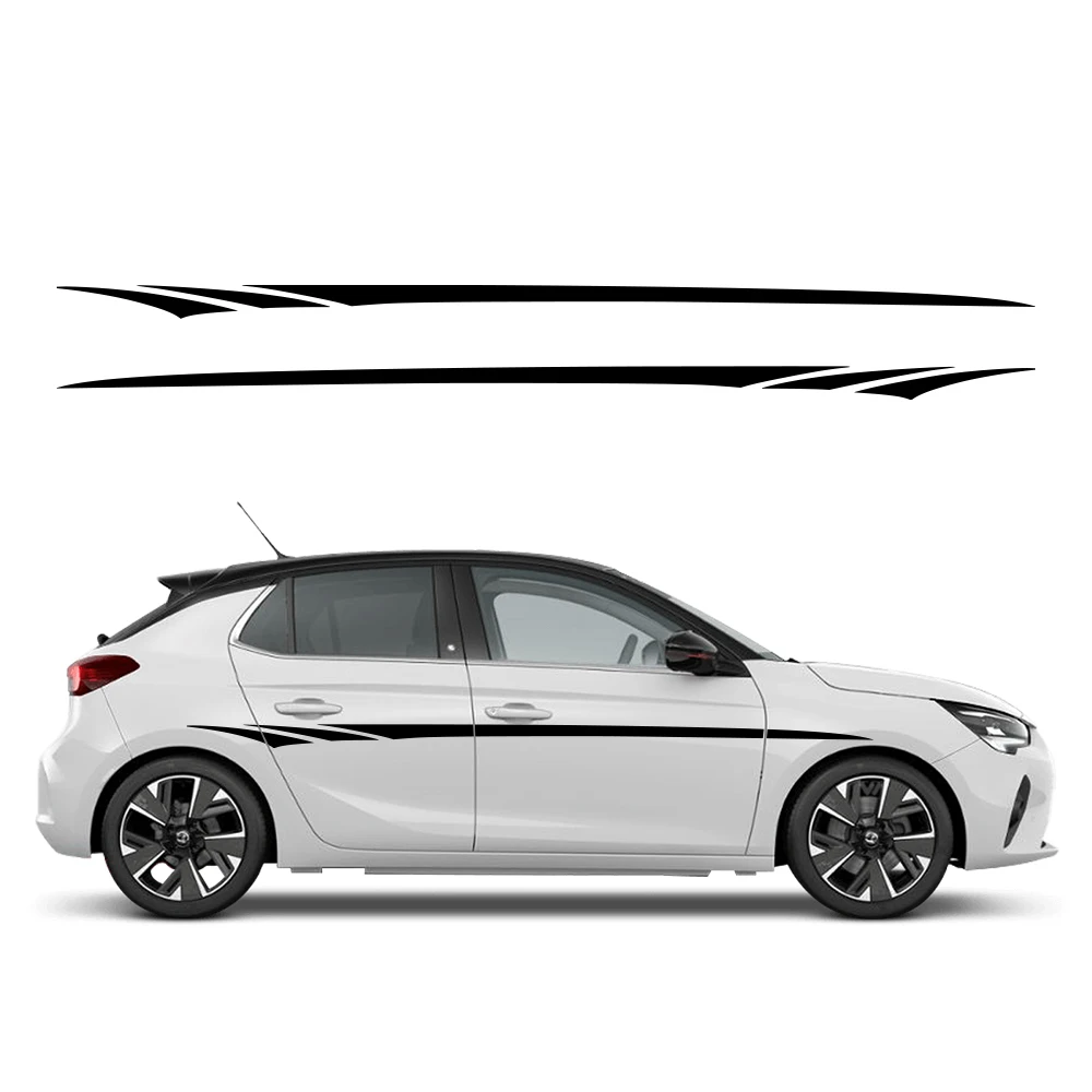 

2 шт. универсальные автомобильные боковые наклейки, полосатые наклейки для VW Volkswagen Tesla Skoda Volvo Suzuki BMW Audi Seat Subaru, автомобильные аксессуары