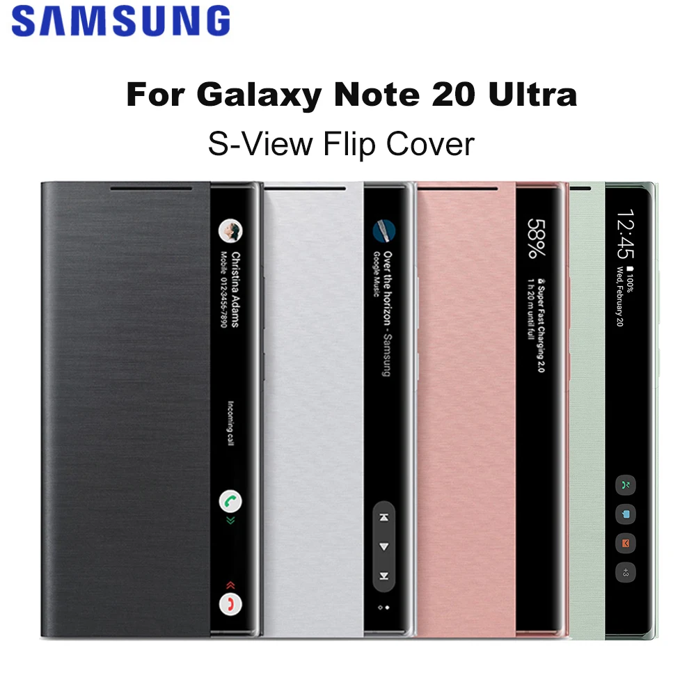 

Откидной чехол для Samsung Mirror Smart View для Galaxy Note20 Ultra 5G, высококачественный светодиодный чехол для телефона, чехлы S-View EF-ZN985