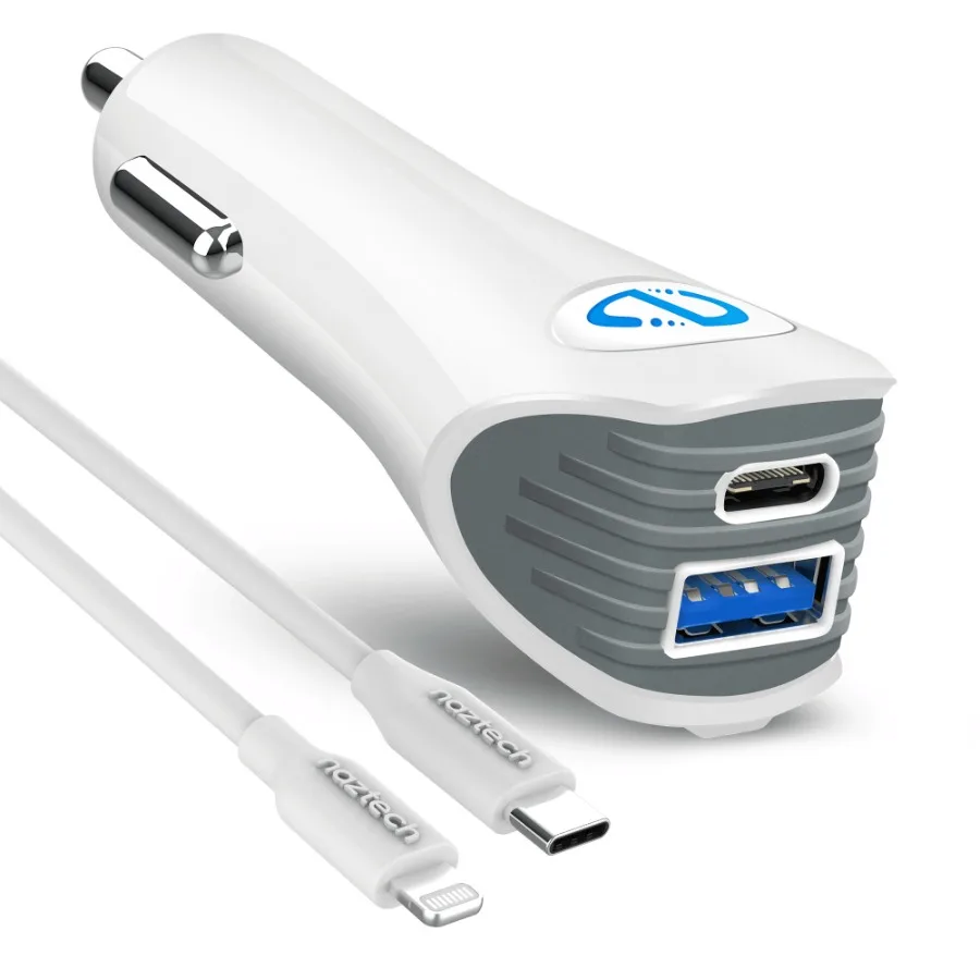 

Naztech N420 PD25W+2.4A Car Charger + C to MFI 4ft Cable