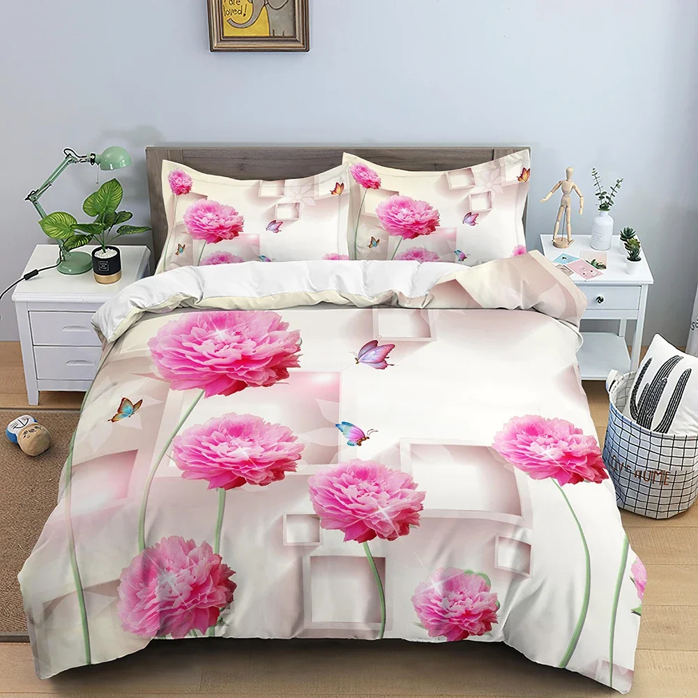 Single-sided Nature Landscape Printed Comforter Bedding Sets, Comfortable Bedspreads, Duvet Bedding, Birthday Gift, 3Pcs