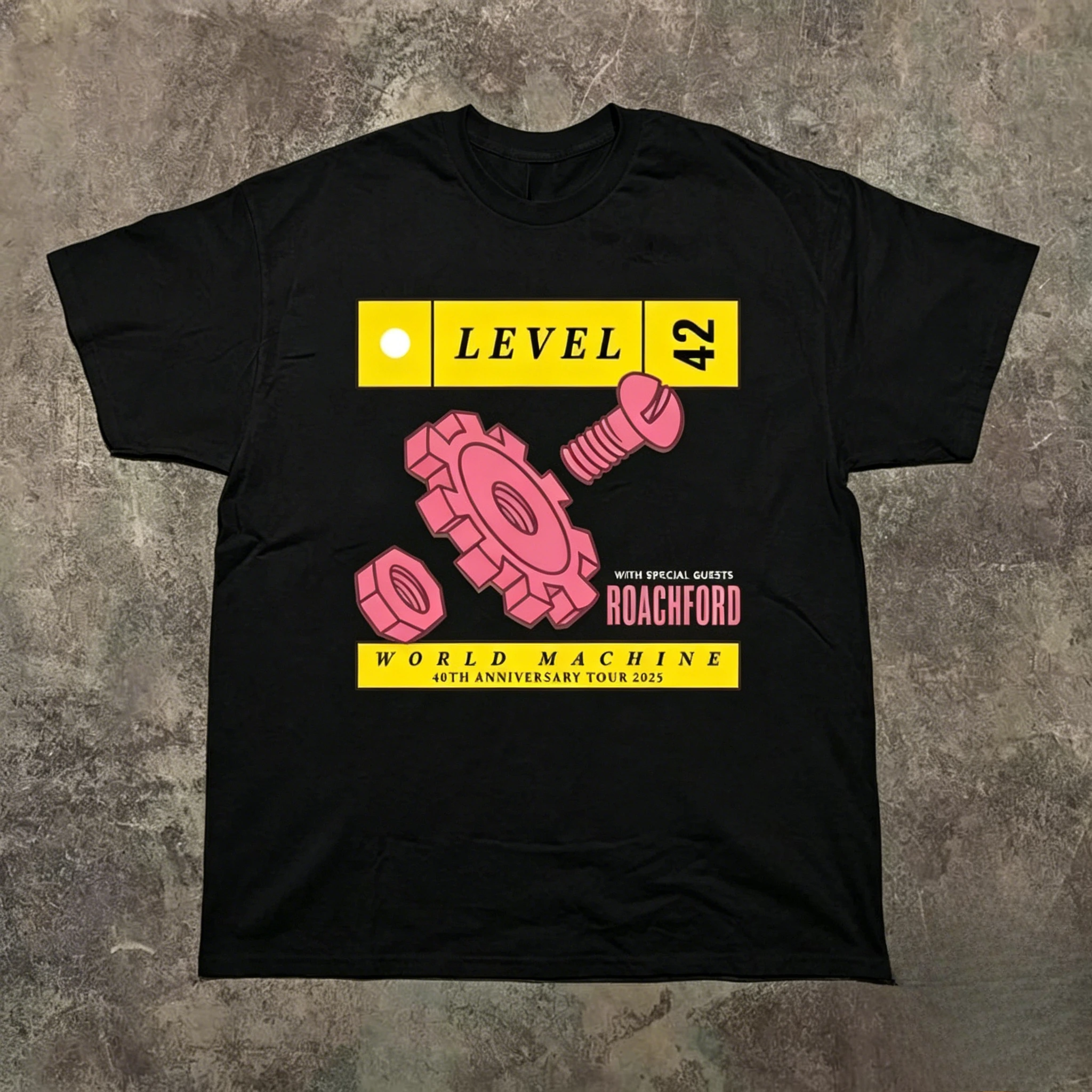 IXSPY Level 42 'World Machine' 40th Anniversary Tour Full T-Shirt Official Merchandise Music Fans and Collectors Men's Clothing