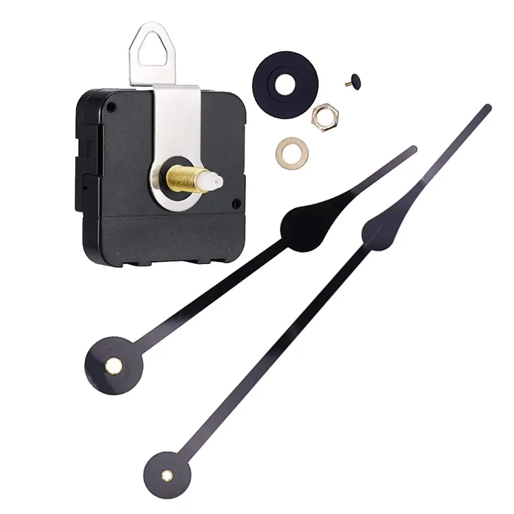 1 Set Silent Clock Black Hands Wall Clock Mechanism Movement Repair Replacement Parts Clockwork Clock Parts