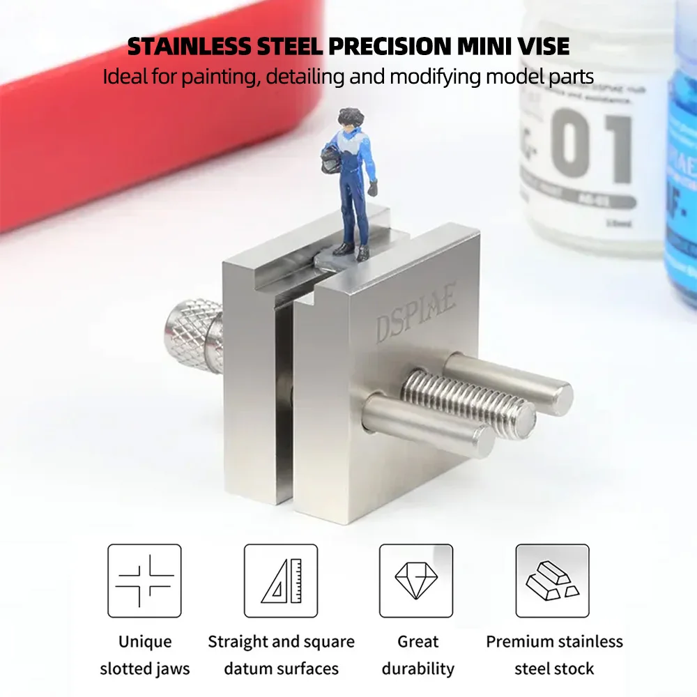 DSPIAE AT-MV Precision Mini Vise Stainless Steel Coloring Modification Jig Bench Vise Hobby DIY Tool for Home Improvement Crafts