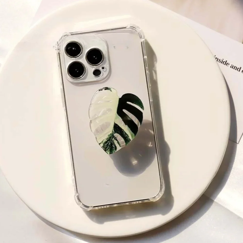 Plant Socket Folding Phone Grip Tok Leaf Acrylic Phone Holder For iPhone Universal Smartphone Griptok Bracket Finger Stand