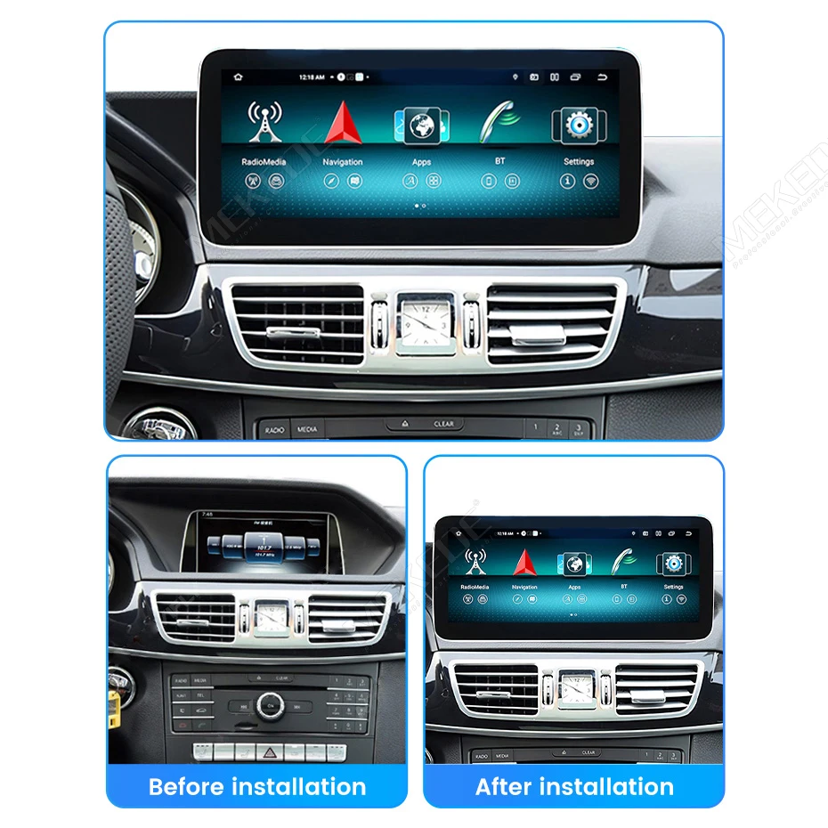 MEKEDE Android 15 Autoradio für Mercedes Benz E-Klasse W212 E200 E230 E260 S212 Multimedia-Player Wireless Carplay Android Auto DSP BT GPS-Navigation Head Unit 4G WIFI 8-Kern 4+64GB 6+128GB SWC IDrive Intelligente Fahrzeugsysteme – Detail 2