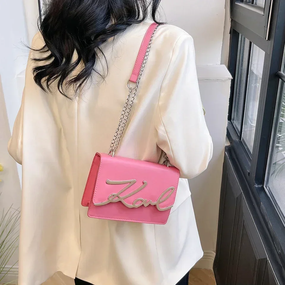 2024 new niche texture crossbody bag versatile solid color shoulder bag fashionable small square bag air texture bag Gift