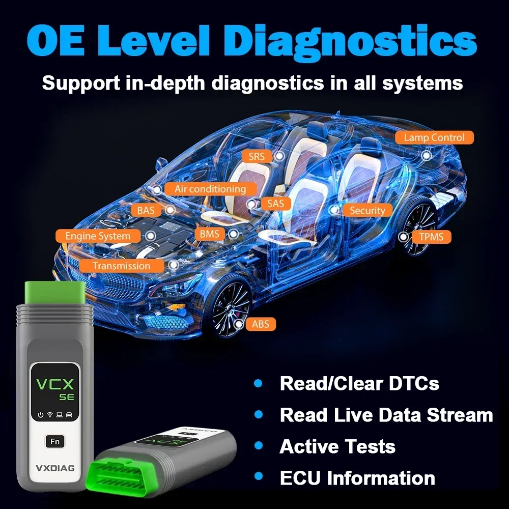 VXDIAG VCX SE VX408 for Mercedes Benz Car OBD2 Diagnostic Scanner C6 Star Diagnosis Support DoIP J2534 Programming ECU Coding A+