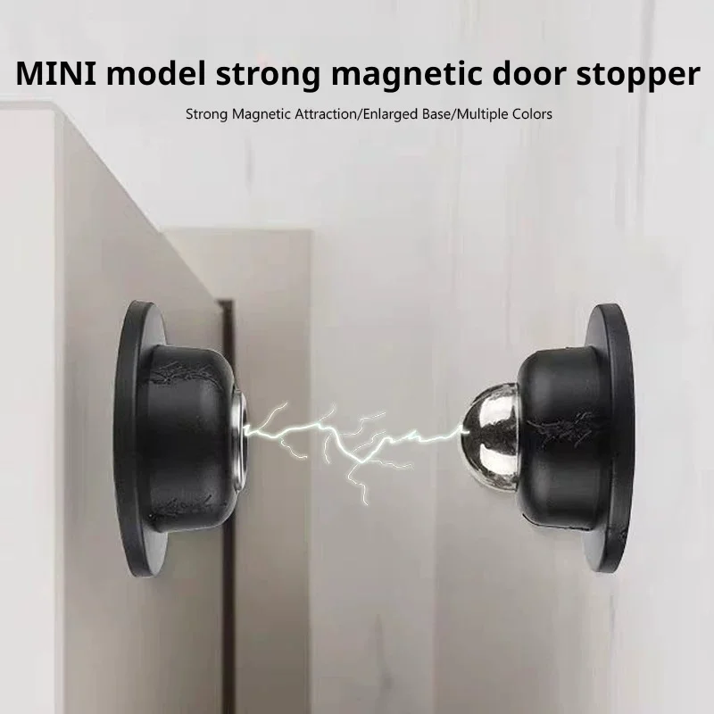 Drill-Free Silicone New Short Door Stopper, Strong Magnetic Anti-Collision Door Blocker for Bathroom Bedroom