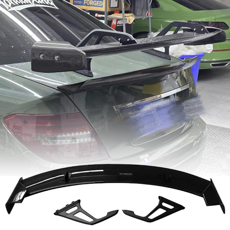 C CLass W204 C63 Coupe Carbon Fiber Black Series Trunk Spoiler Rear Wing Fit For C63 GT Style Spoilers C63 2/4Door 2007-2014