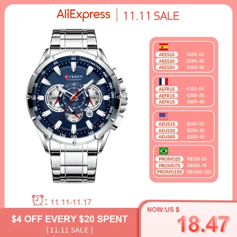 Men's Sports Chronograph Watch Curren