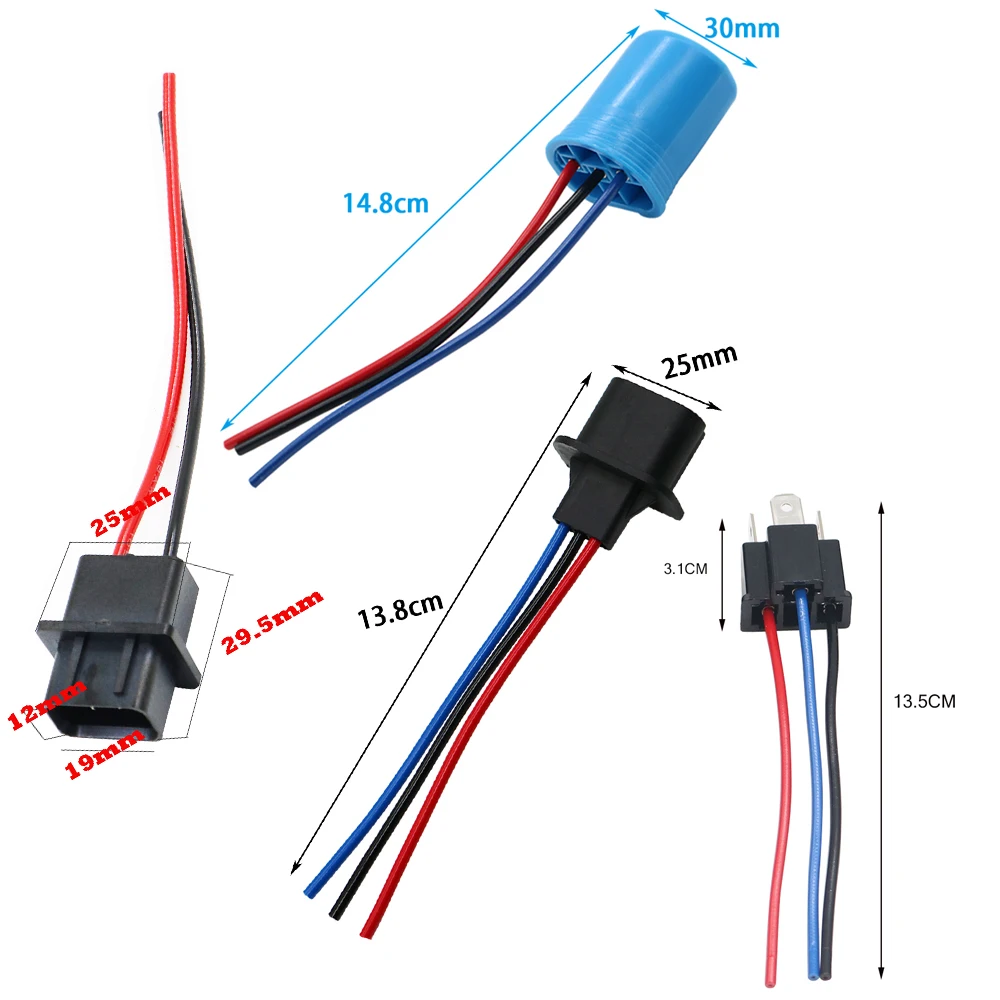 1PCS H13 H11 9005 9006 9007 H16 H7 Headlight Bulb Male Wire Harness Connector Wiring Plug Socket Adapters Bulb Holder